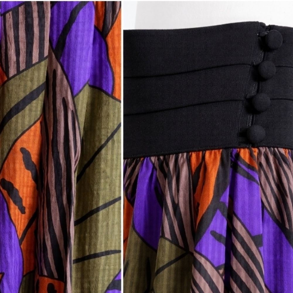 Vintage Silk Abstract Lux Skirt | Flora Kung New York - Picture 4 of 9